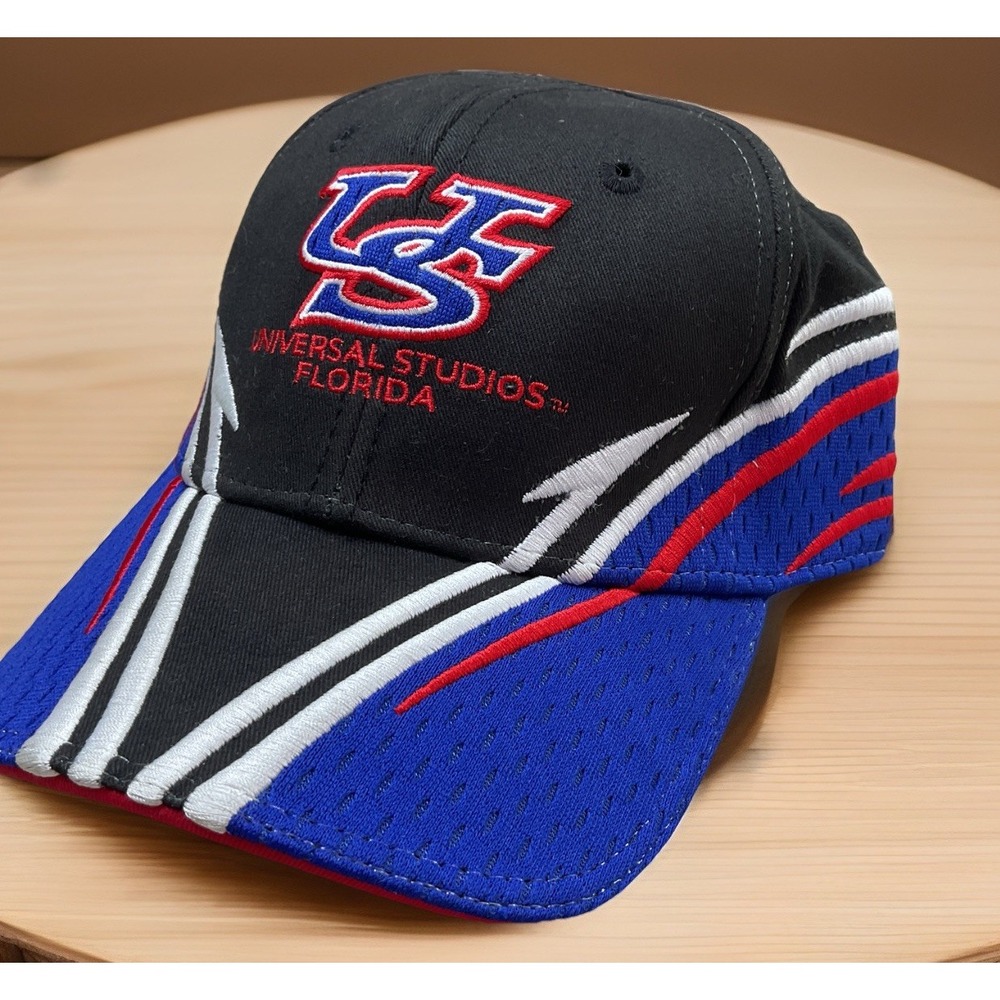 Universal‎ Studios Hat Cap Racing Striped Earth Character Baseball Black Vintage